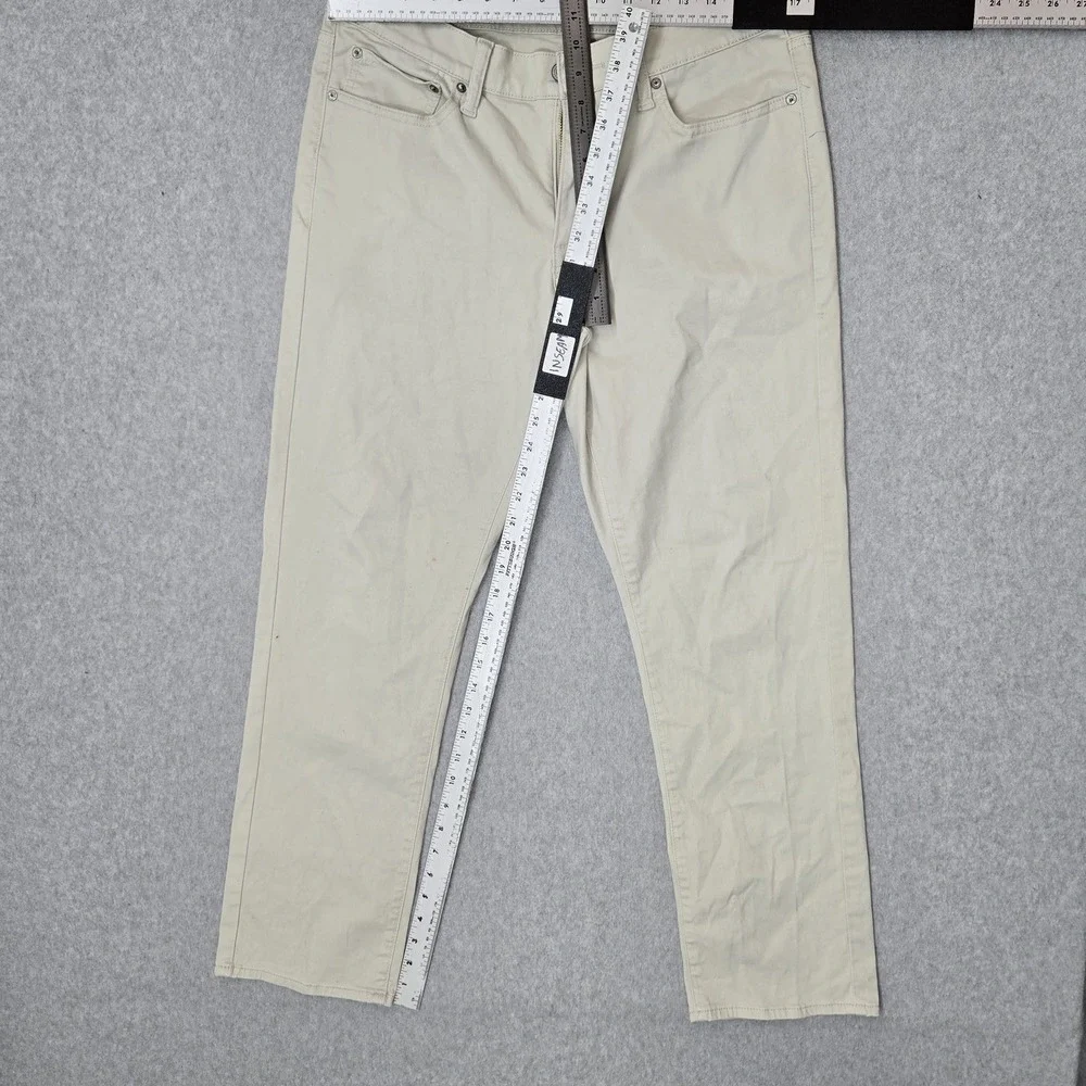 Lucky Brand Men Pants 32X30 Beige Chino Twill 410 Athletic Slim Button Zipper